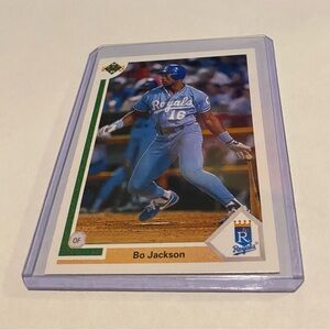 Bo Jackson 1991 Upper Deck Baseball Card # 545 Kansas City Royals Vintage